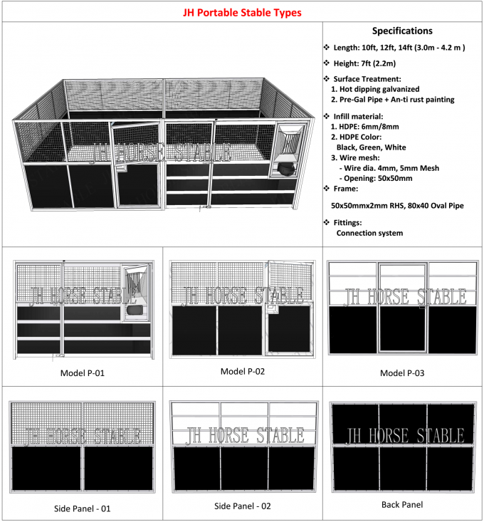 Hdpe 8mm Kandang Kuda Bergerak Portabel Sementara Prefab Handal 1