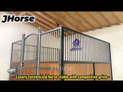 Gaya Eropa Hot Dip Galvanized Metal Frame Horse Stall Fronts Dengan Swivel Feeder