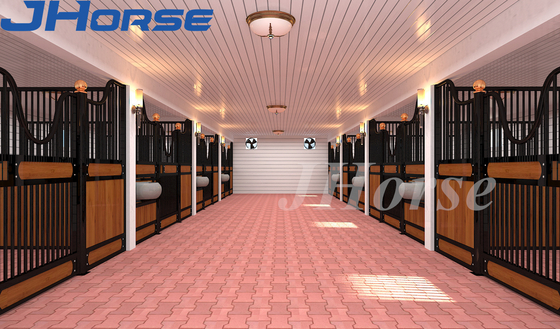 Panel Kandang Kuda Kayu Dalam Ruangan Bagian Depan Stabil Portable