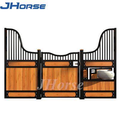 Front Horse Stall Standar 12 Ft Solid Horse Stables Panels Dengan Pintu Geser