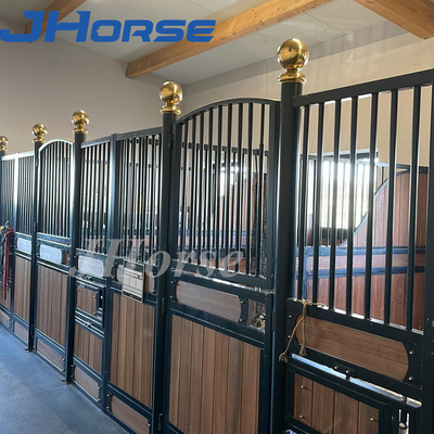 Stabil Kayu Bambu Pintu Ganda Kotak Kandang Kuda Panel Ramah Lingkungan