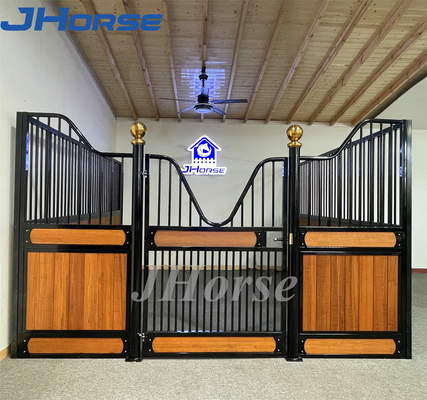 Indoor Portable Baja Stabil Bambu Pintu Ayun Keselamatan Bagian Depan Kandang Kuda Premade