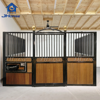 Permanen Elegant Ekonomi Bambu Kayu Galvanis Kuda Stall Stall Pintu geser