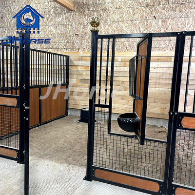 Custom European Horse Stall Front Panel tahan cuaca Bambu/Pine untuk instalasi pertanian
