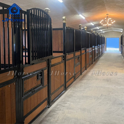 2.3m Tinggi Stall Eropa Kuda Bambu Isi Kayu Mudah Instalasi Praktis