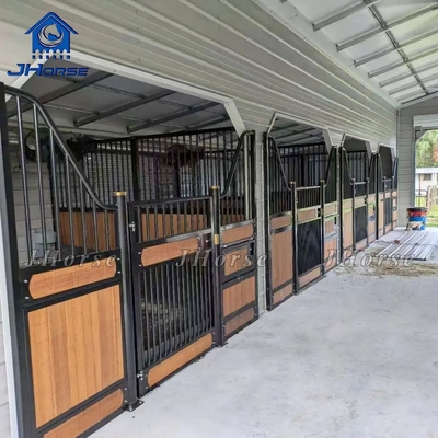 Fleksibel Portable Bambu Kayu Prefabricated Portable Kuda Stall Box Kuda Stabil Dengan Frame Baja