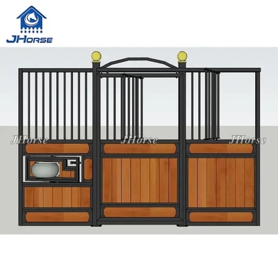 Keamanan Luar Ruang Kuda Stall Stall Panel Jendela dan Ukuran Pintu Disesuaikan